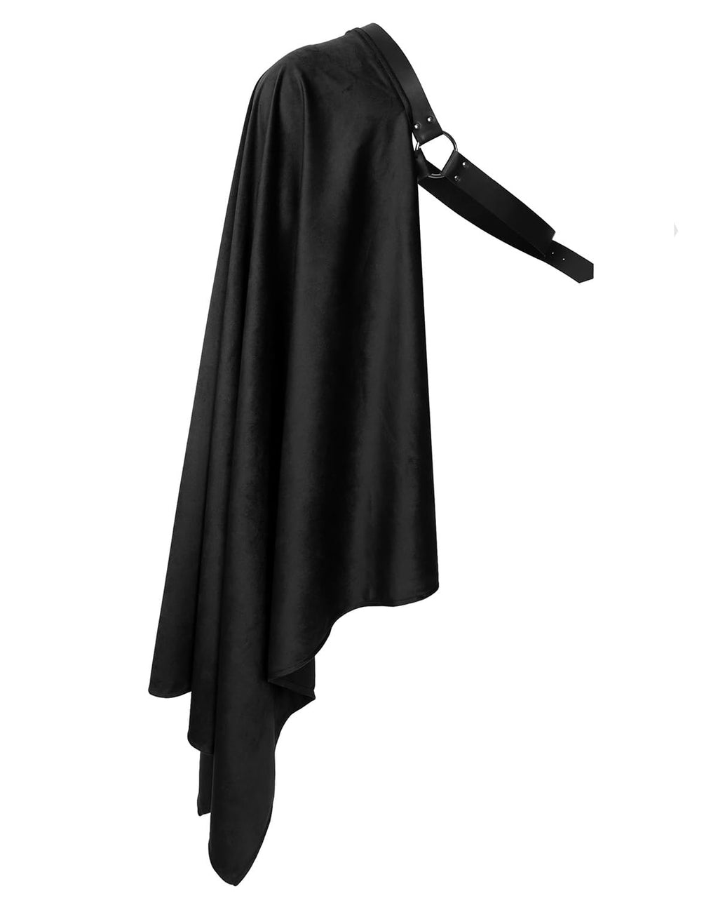 Medieval Knight Cloak with Belt - Half Shoulder Cape, Black