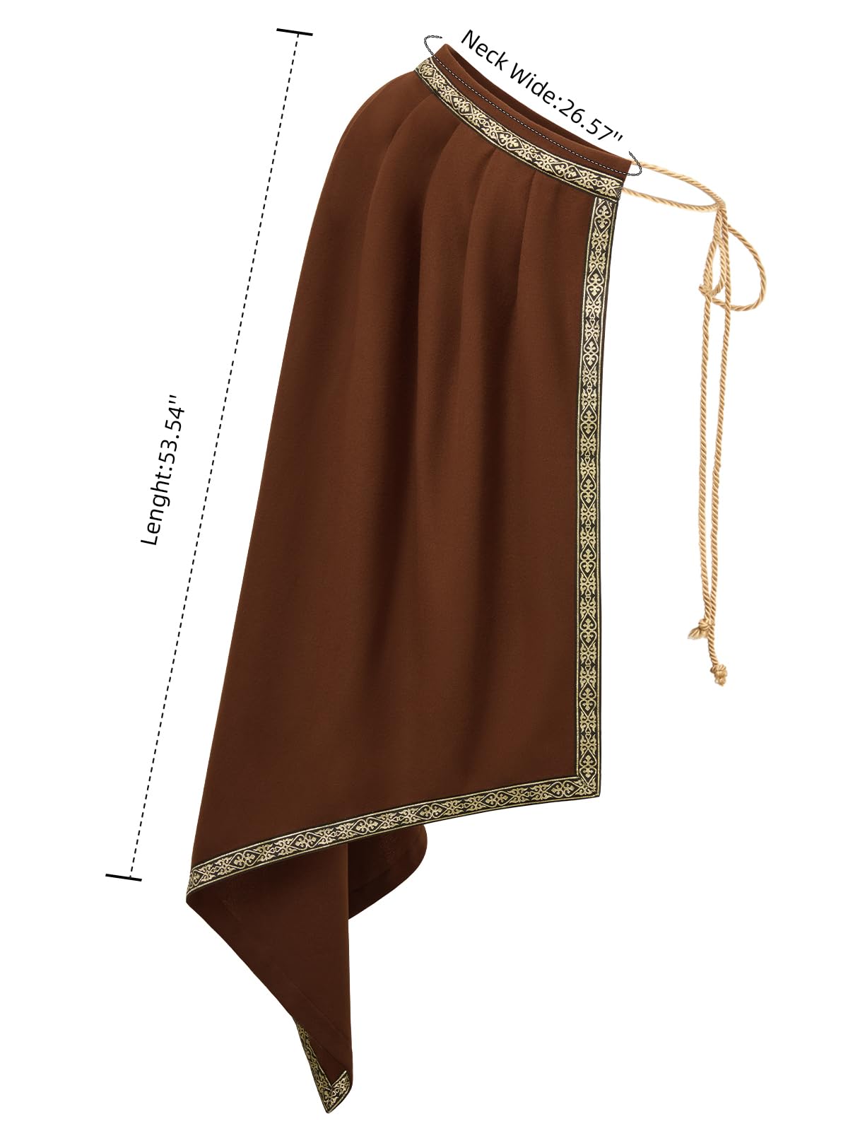 Men's Renaissance Half-Shoulder Cape - Medieval Knight Costume Cloak