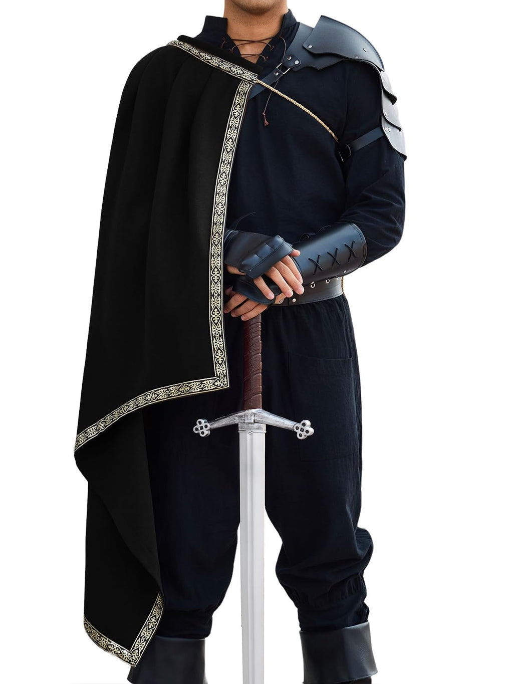 Men's Renaissance Half-Shoulder Cape - Medieval Knight Costume Cloak