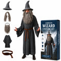 Men's Wizard Costume Set - Robe, Hat, Wig, Beard & Belt