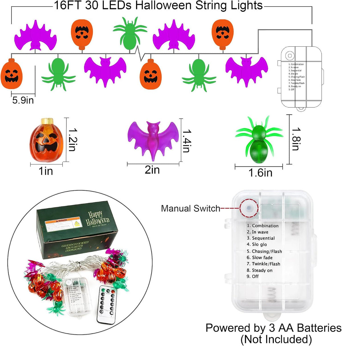 Halloween String Lights outdoor tree display