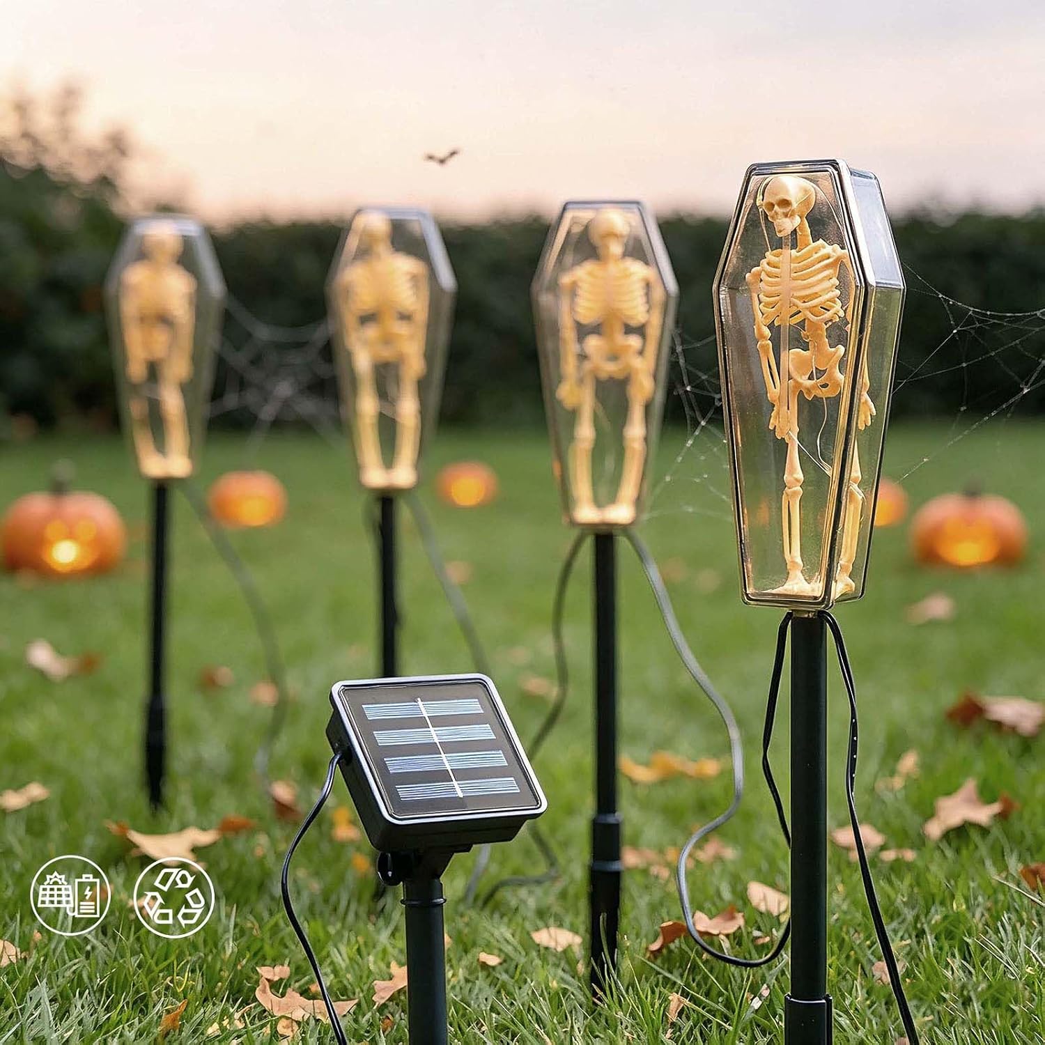 Skeleton coffin lights lighting modes