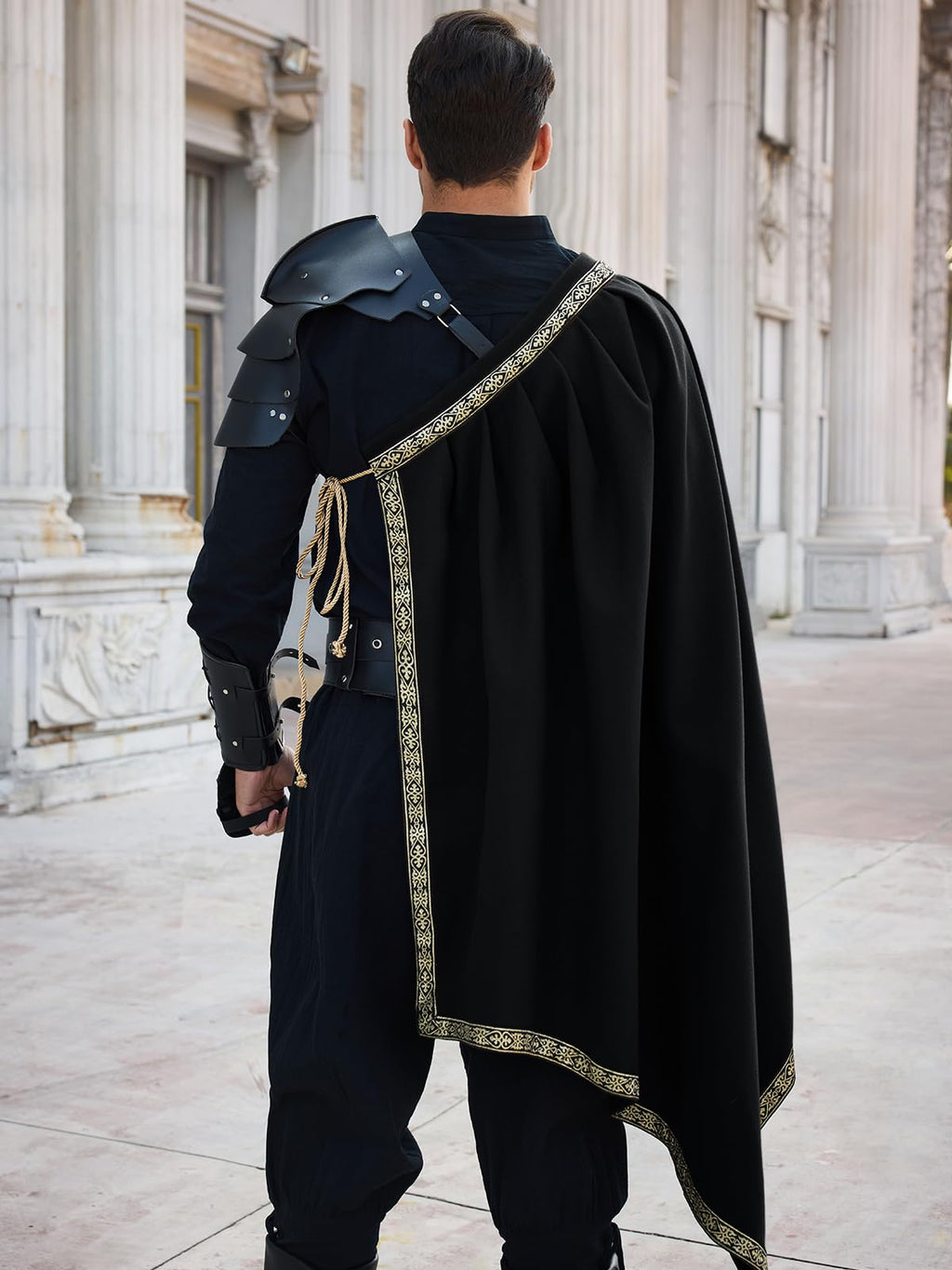 Men's Renaissance Half-Shoulder Cape - Medieval Knight Costume Cloak