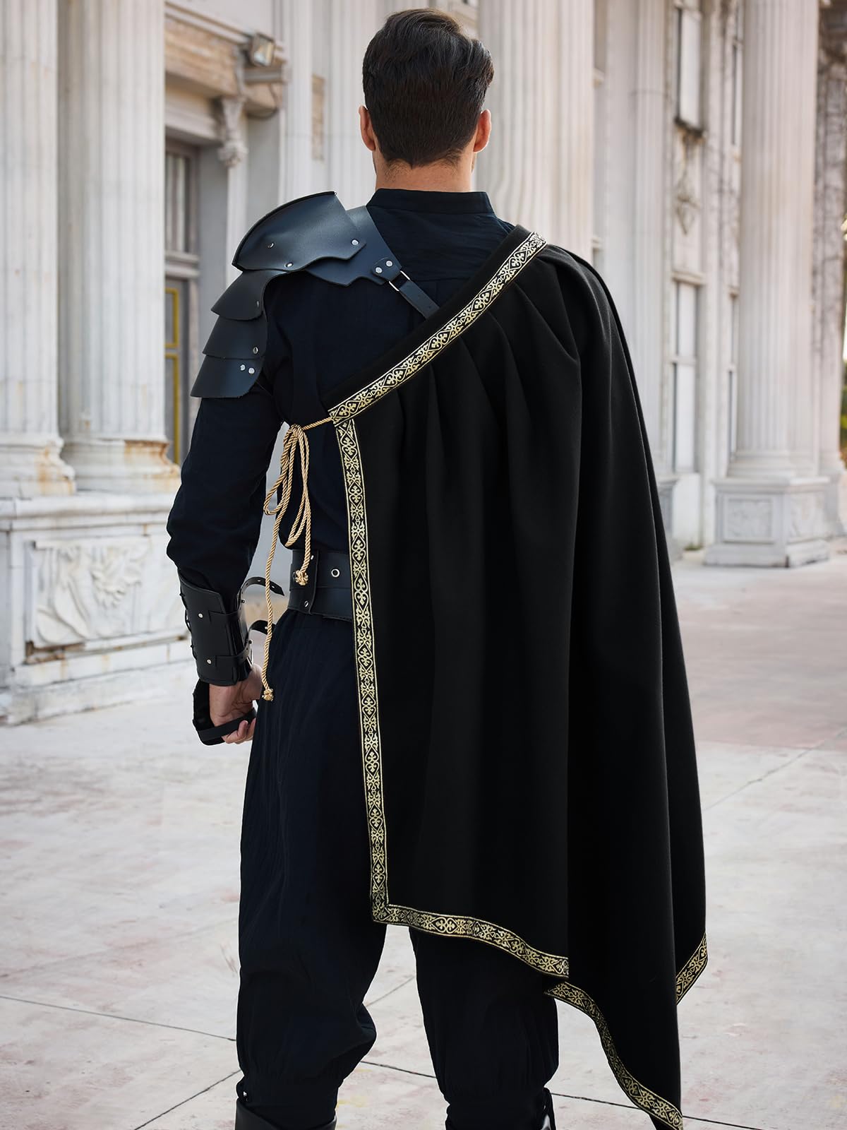 Men's Renaissance Half-Shoulder Cape - Medieval Knight Costume Cloak