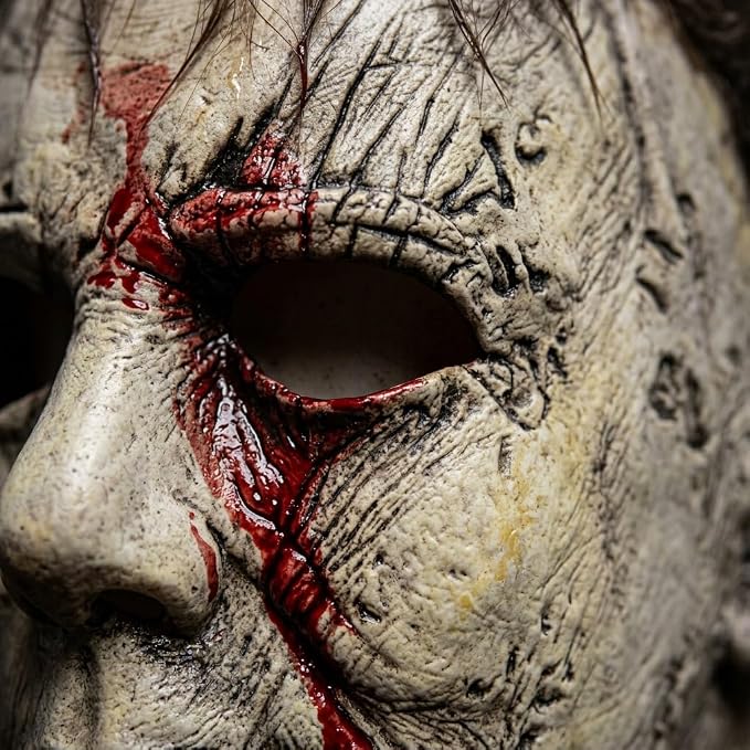 Style F Blood Splatter horror mask texture close-up