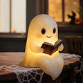 Halloween Ghost reading book figurine lamp