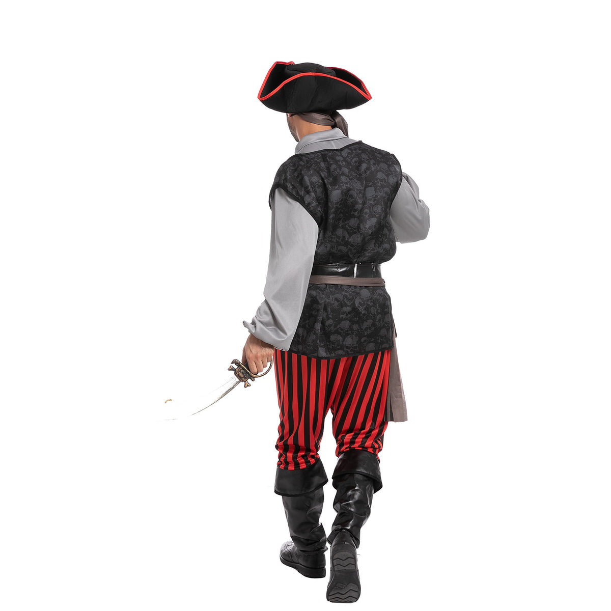 Men's Pirate Costume Set - Shirt, Vest, Pants, Hat & Accessories