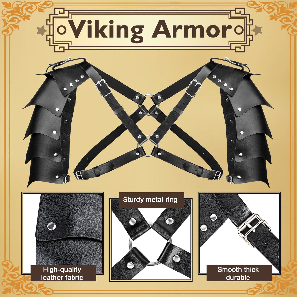 Men's 7-Piece Renaissance Costume Set - Medieval Viking Warrior Outfit