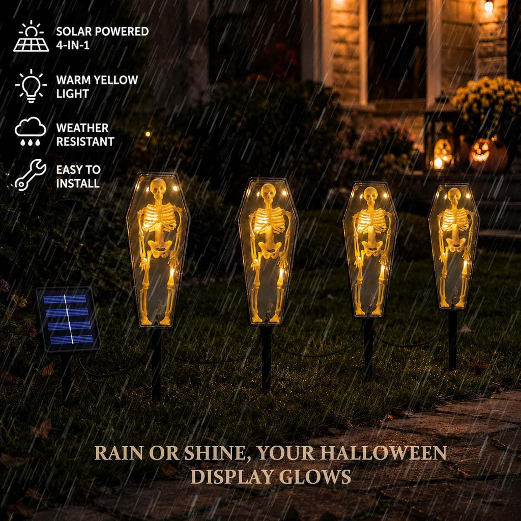 Skeleton coffin lights packaging and specs