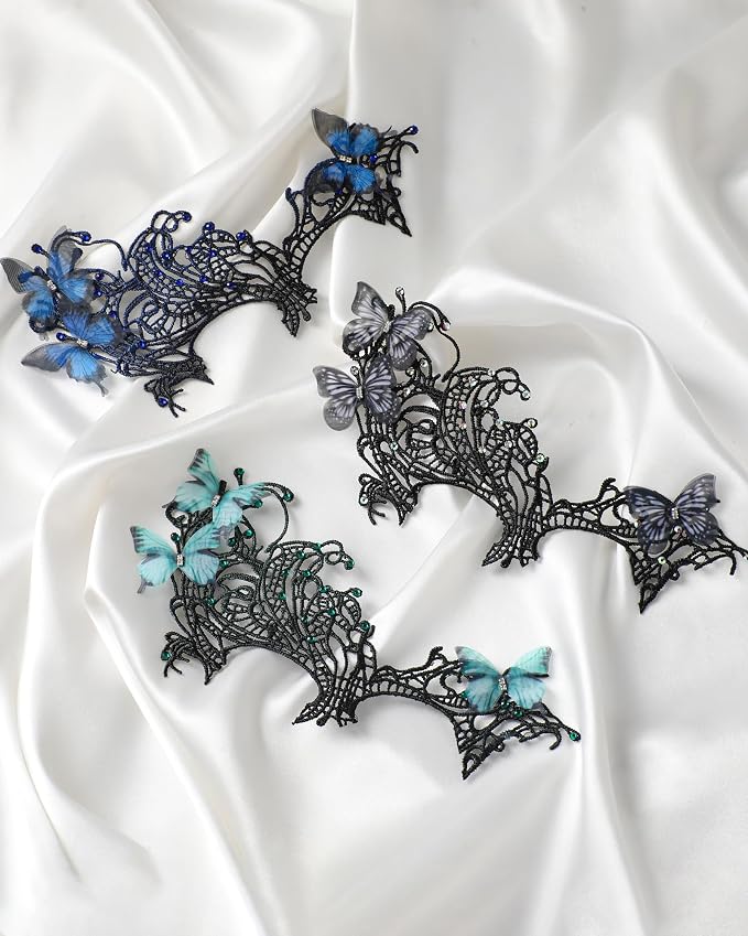 Lace butterfly masquerade masks in multiple color options
