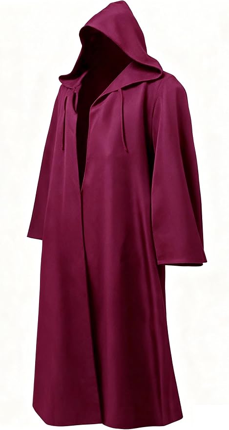 Men's Hooded Robe Cloak - Burgundy