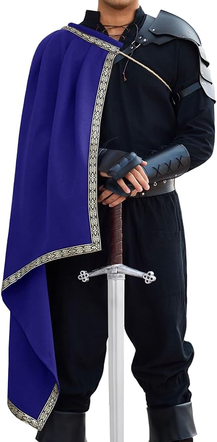 Men's Renaissance Half-Shoulder Cape - Blue
