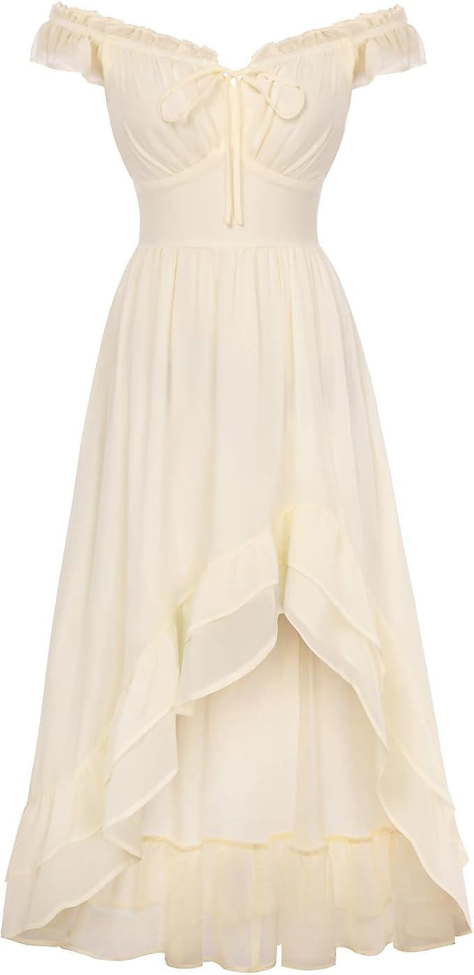 Women's Renaissance Corset Dress - Apricot