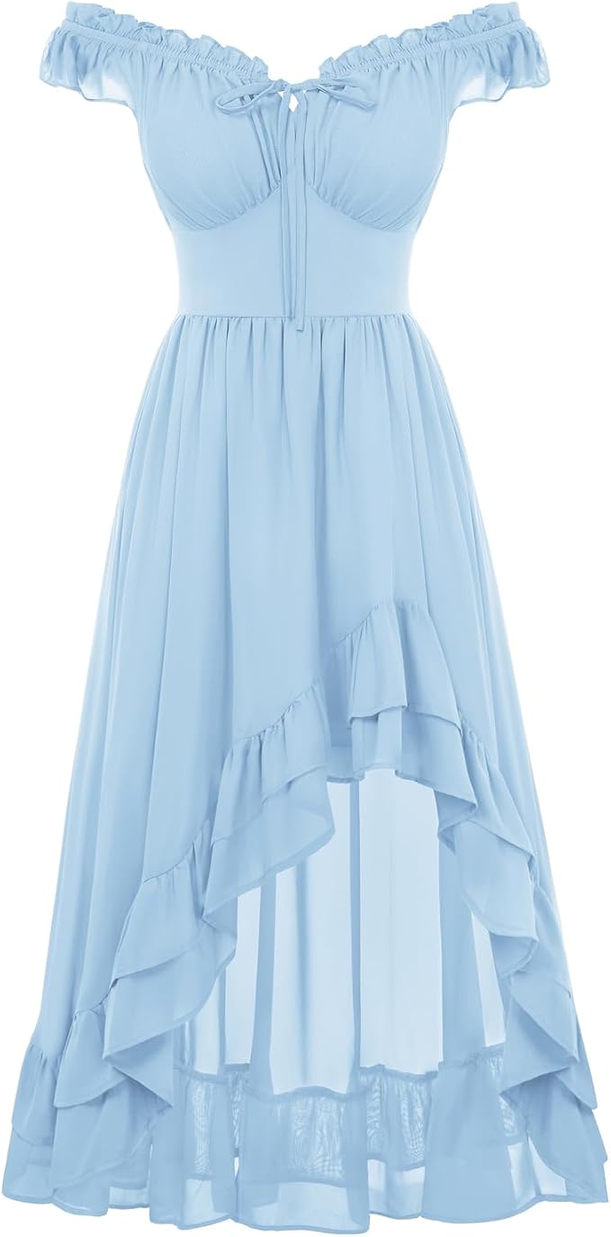 Women's Renaissance Corset Dress - Light Blue