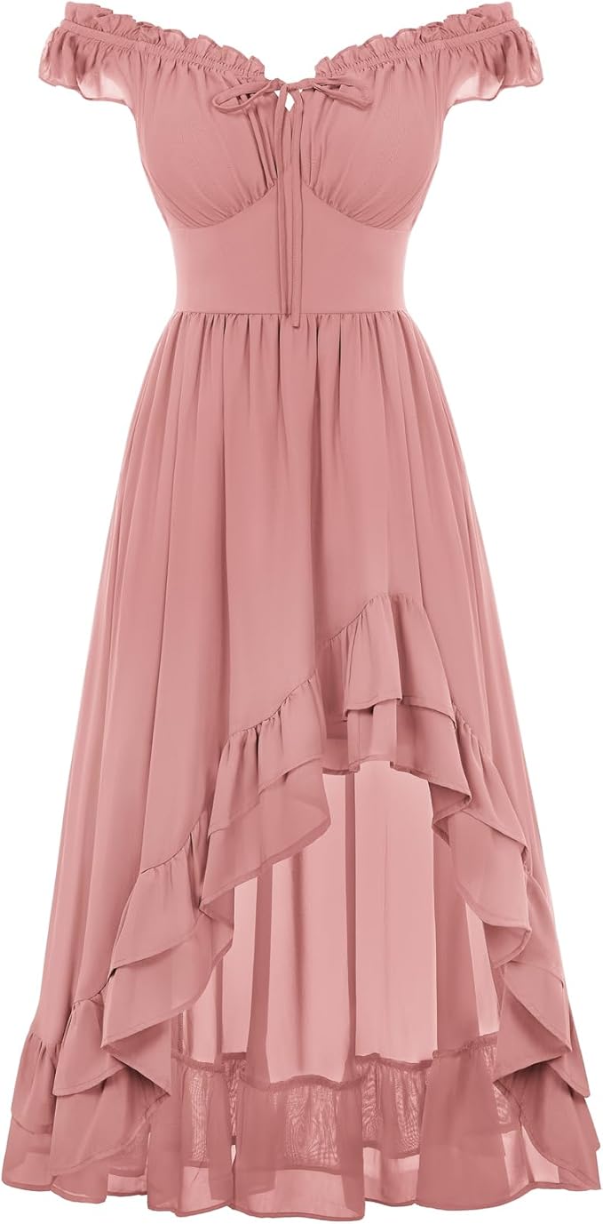 Women's Renaissance Corset Dress - Light Pink