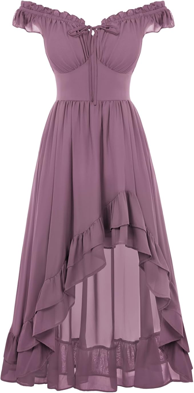 Women's Renaissance Corset Dress - Lilac Purple