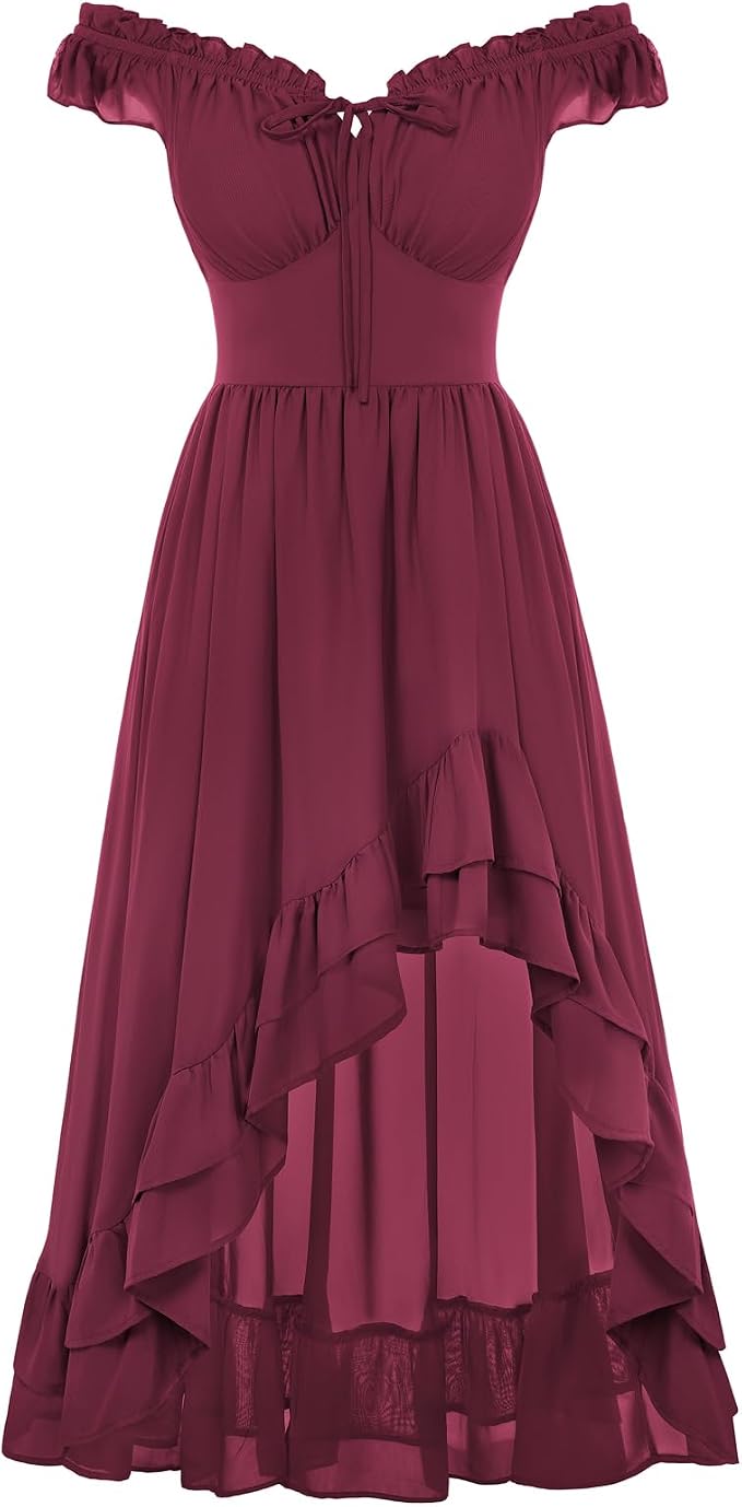 Women's Renaissance Corset Dress - Red