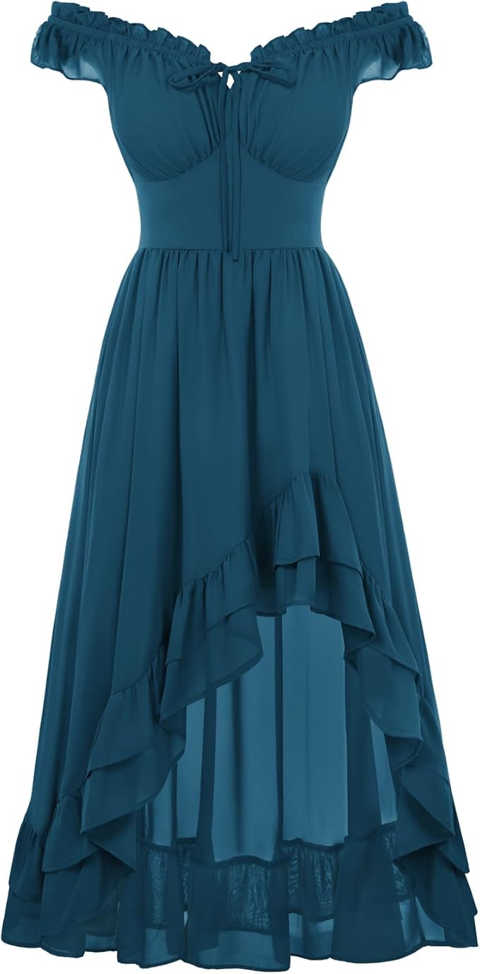 Women's Renaissance Corset Dress - Vintage Blue