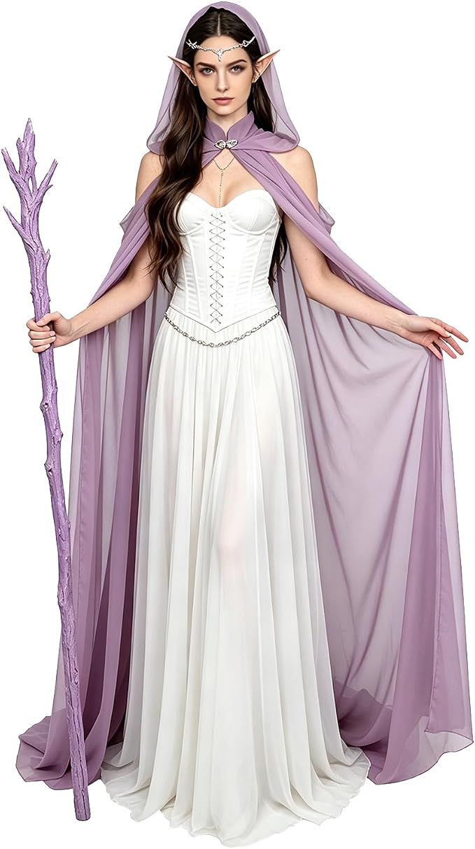 Women's Sheer Fairy Hooded Cloak - Lavender
